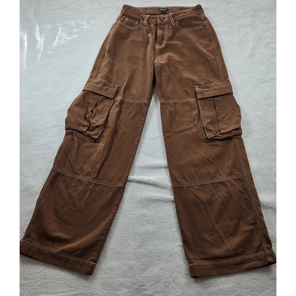 Wild Fable Y2K Baggy Cargo 80S theme‎ Wide Leg Brown Pants Sz 2